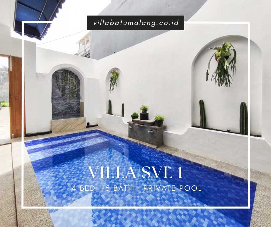 Villa 4 Kamar Konsep Mediteran dekat BNS, Villa SVL 1 - Villa Batu Malang